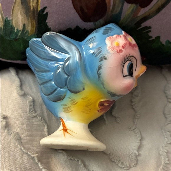 Vintage Geo Lefton Whimsical Blue and Yellow Bird Figurine Set - Picture 5 of 9